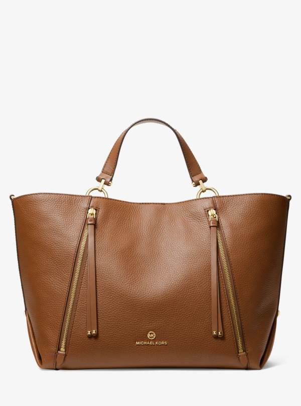 Damske Prenosná Taška Michael Kors Brooklyn Large Pebbled Leather Hnede - Kabelky Michael Kors Outlet | CRPOG-4251